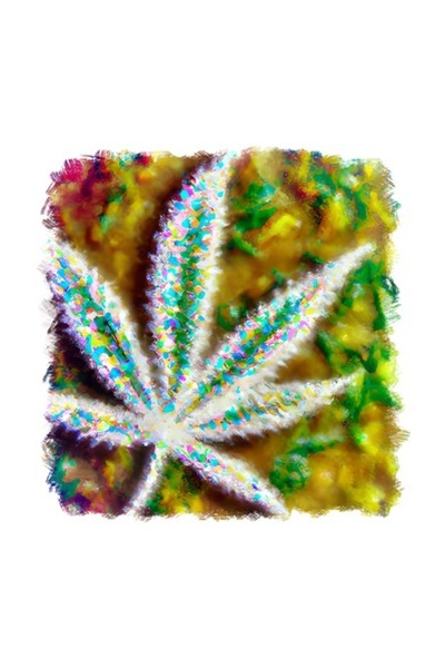 OEM Декоративен стикер, Листо, Зелено, 55 см