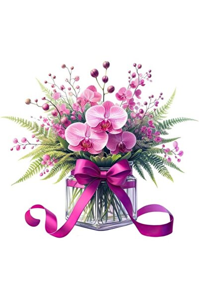 OEM Autocolant decorativ, borcan cu flori, violet