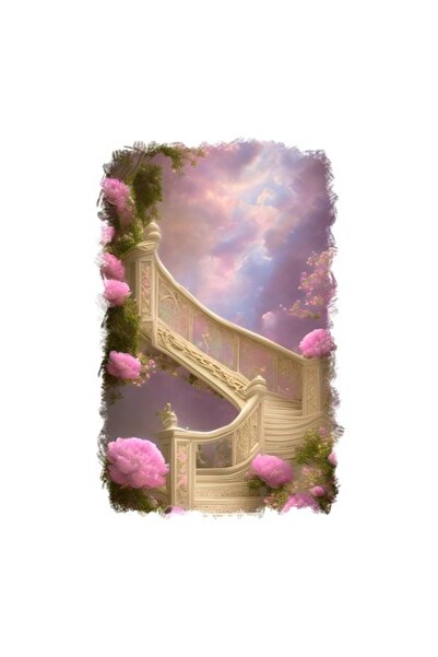 OEM Autocolant decorativ, Scări spre Rai, roz, 85 cm