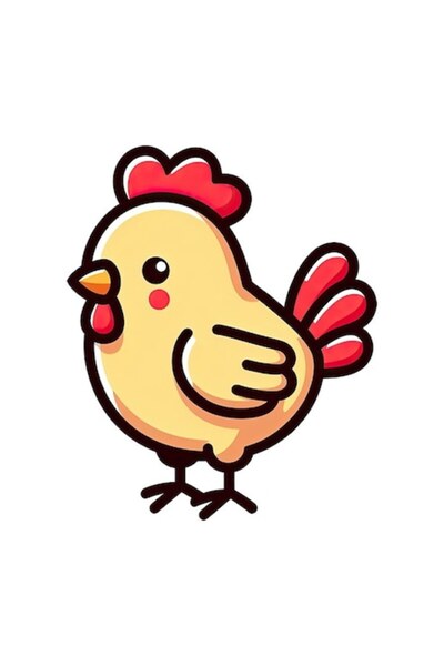 OEM Autocolant decorativ, Găină, Galben