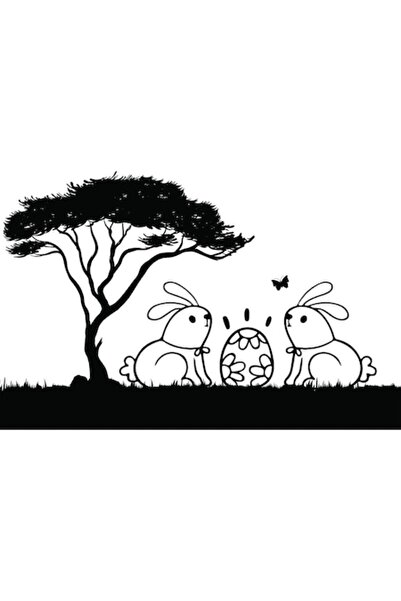 OEM Διακοσμητικό αυτοκόλλητο, Κυριακή του Πάσχα, μαύρο, 85 εκ.