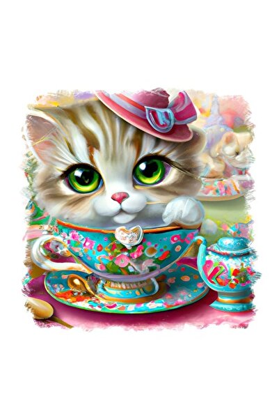 OEM Διακοσμητικό αυτοκόλλητο, γατάκι, πράσινο, 55 εκ.