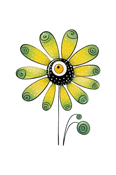 OEM Autocolant decorativ, floare drăguță, verde