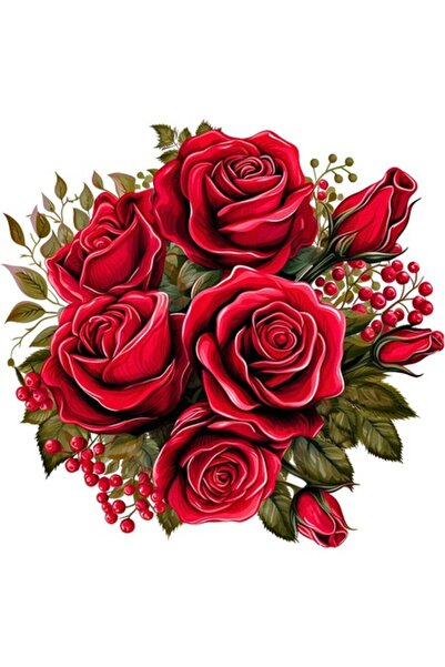 OEM Διακοσμητικό αυτοκόλλητο, μπουκέτο με τριαντάφυλλα, 62 εκ.