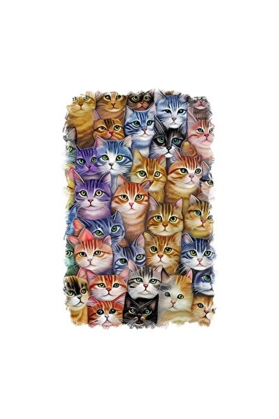 OEM Διακοσμητικό αυτοκόλλητο, Γάτες, Πολύχρωμο, 85 εκ.