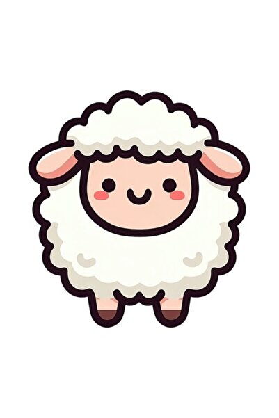 OEM Διακοσμητικό αυτοκόλλητο, πρόβατο, λευκό