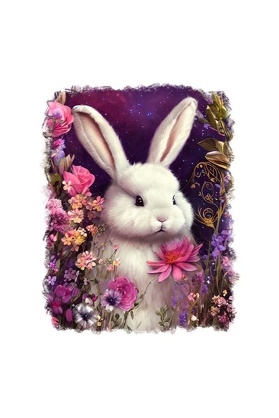 OEM Διακοσμητικό αυτοκόλλητο, Κουνέλι, Λευκό, 70 εκ.