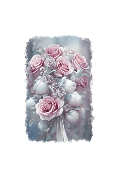 OEM Autocolant decorativ cu trandafiri, roz, 85 cm