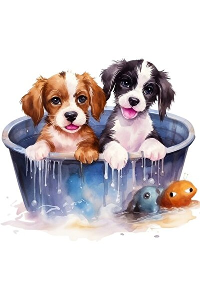 OEM Διακοσμητικό Αυτοκόλλητο, Κουτάβια, Καφέ