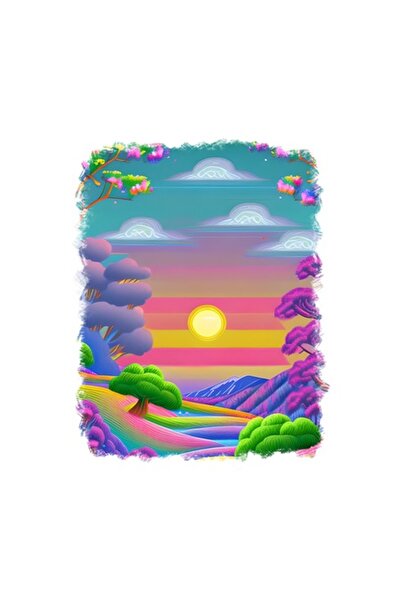 OEM Διακοσμητικό αυτοκόλλητο, λιβάδι, μωβ, 70 εκ.