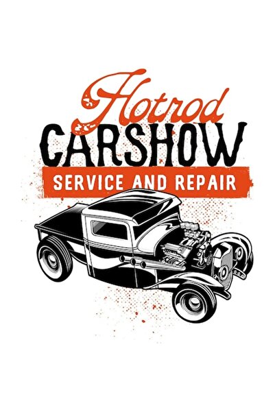 OEM Autocolant decorativ, mașină Hot Rod, negru