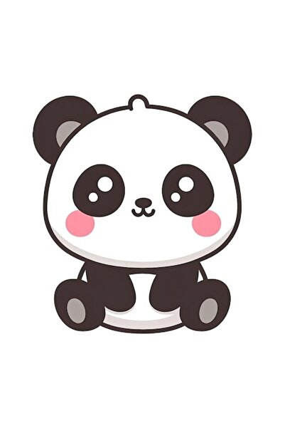 OEM Autocolant decorativ, Urs Panda, Negru