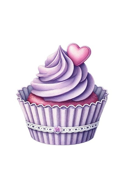 OEM Decorative Sticker, Cupcake, Purple