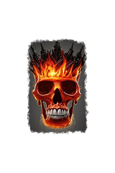 OEM Διακοσμητικό αυτοκόλλητο, νεκροκεφαλή, πορτοκαλί, 85 εκ.