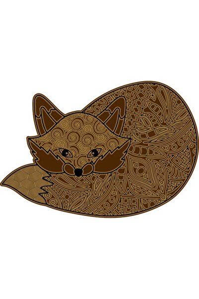 OEM Decorative Sticker, Mandala, Fox, Brown, 85 cm