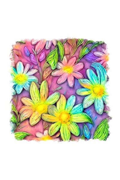 OEM Autocolant decorativ, flori, multicolor, 55 cm