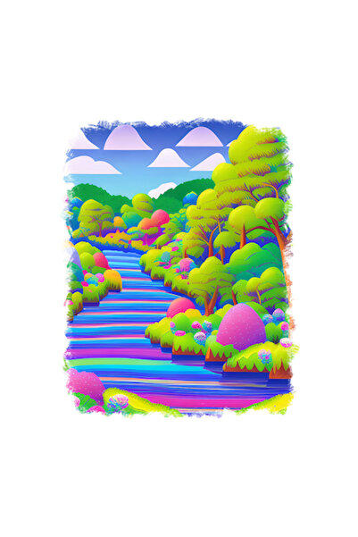 OEM Διακοσμητικό αυτοκόλλητο, Ποτάμι, Πράσινο, 70 εκ.