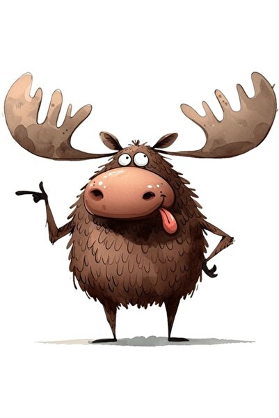 OEM Διακοσμητικό αυτοκόλλητο, Τάρανδος, Καφέ