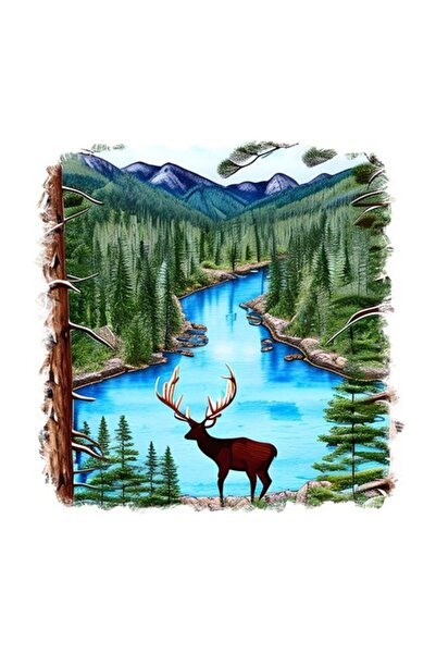 OEM Διακοσμητικό αυτοκόλλητο, ελάφι, καφέ, 55 εκ.