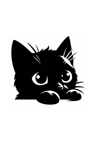OEM Διακοσμητικό αυτοκόλλητο, Γάτα, Μαύρο
