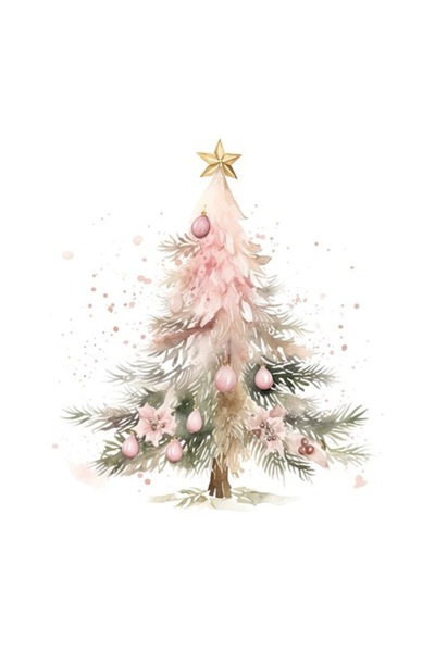 OEM Autocolant decorativ, Crăciun, Brad, Roz