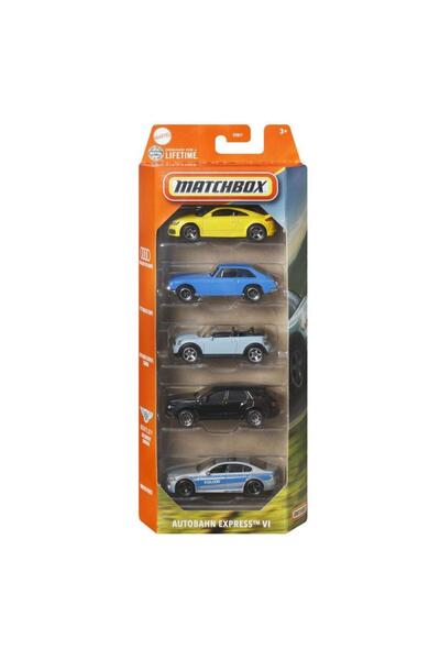 HOT WHEELS Matchbx Metal Beşli Araba Seti AUTOBAHN EXPRESS VI C1817-JBX19