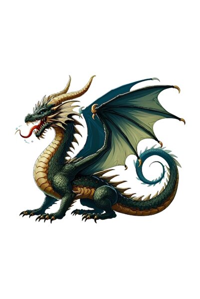 OEM Decorative Sticker, Dragon, Green
