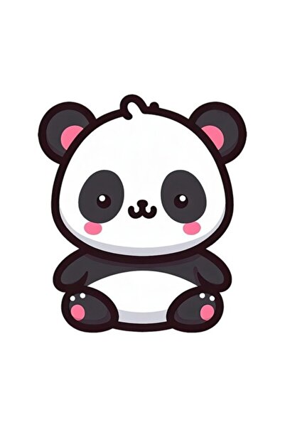 OEM Autocolant decorativ, Urs Panda, Negru