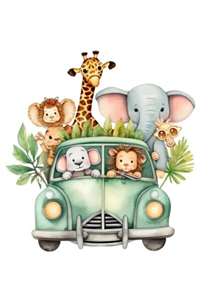 OEM Διακοσμητικό αυτοκόλλητο, Αυτοκίνητο με ζώα, 63 εκ.