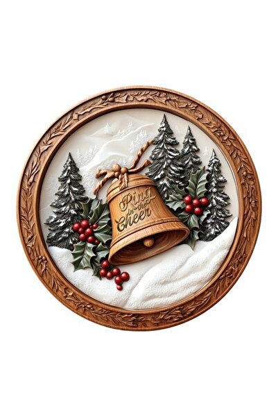 OEM Διακοσμητικό Αυτοκόλλητο, Χριστούγεννα, Κουδούνι, Καφέ