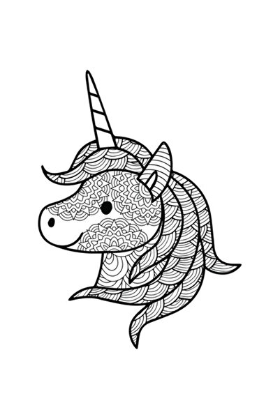 OEM Autocolant decorativ, Mandala, Unicorn, Negru, 82 cm