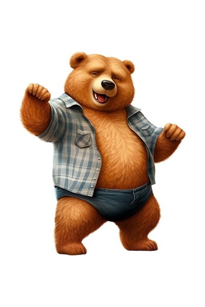 OEM Διακοσμητικό αυτοκόλλητο, Αρκούδα, Καφέ