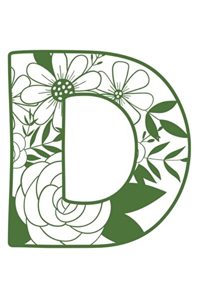 OEM Decorative Sticker, Letter D, Green, 65 cm