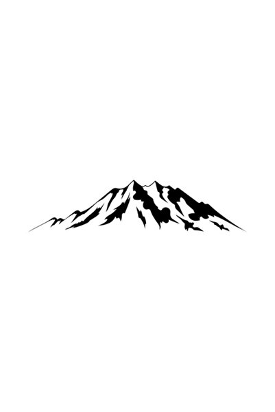 OEM Decorative Sticker, Mountains, Black