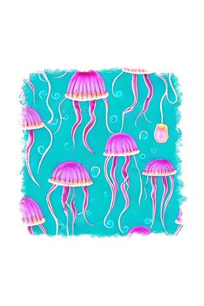 OEM Decorative Sticker, Jellyfish, Pink, 55 cm