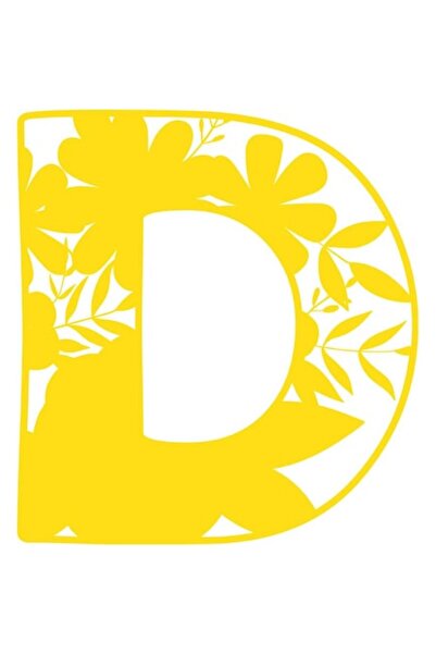 OEM Decorative Sticker, Letter D, Yellow, 65 cm