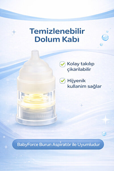 Baby Force BF-45 Burun Aspiratör Uyumlu Dolum Kabı – Kolay Temizlenebilir Hij...