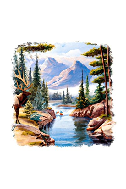 OEM Διακοσμητικό αυτοκόλλητο, ελάφι, καφέ, 55 εκ.