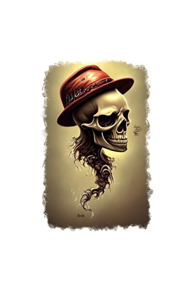 OEM Decorative Sticker, Skull, Cream, 85 cm