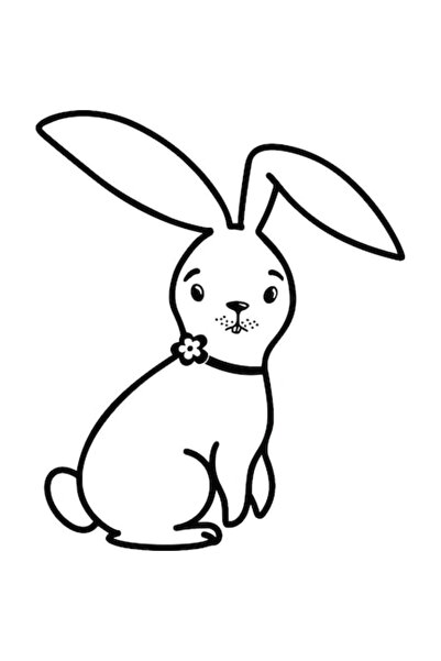 OEM Διακοσμητικό αυτοκόλλητο, Κουνέλι, Μαύρο, 71 εκ.