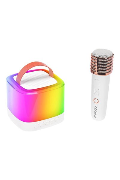 Mikado MD-27BT Naos Krem USB+TF+Bluetooth Wireless Karaoke Mikrofonlu 5W 800mAh Taşınabilir Speaker