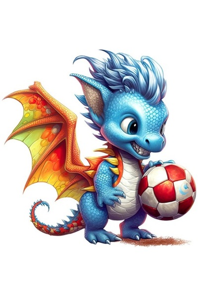 OEM Autocolant decorativ, Dragon de fotbal, 61 cm