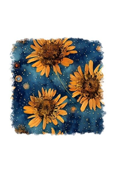 OEM Autocolant decorativ, flori, galben, 55 cm