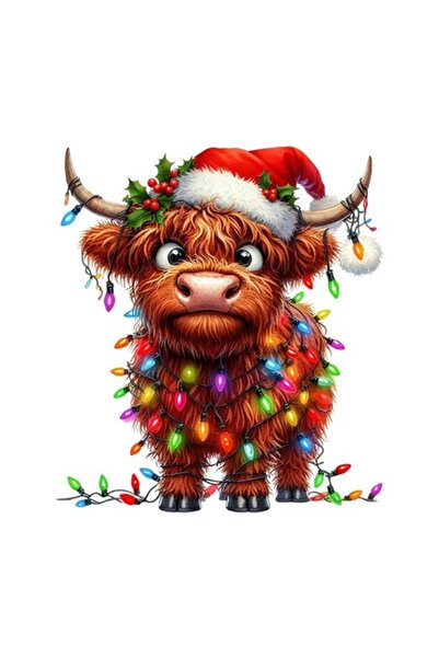 OEM Autocolant decorativ, Crăciun, Vacă, Multicolor