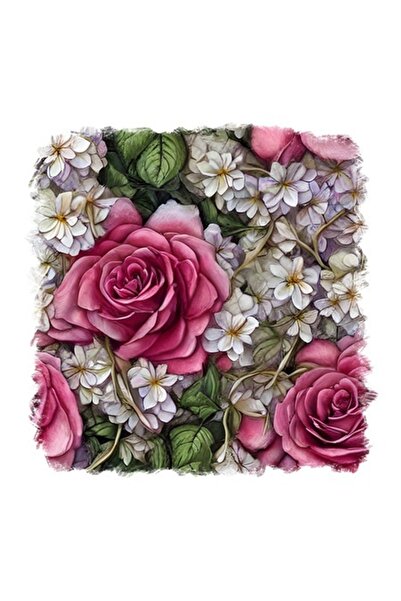 OEM Διακοσμητικό αυτοκόλλητο, τριαντάφυλλα, ροζ, 55 εκ.