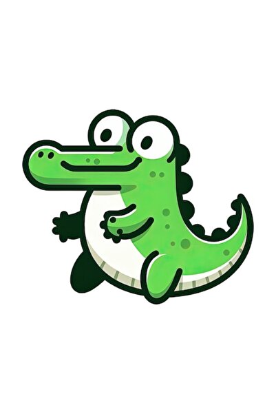 OEM Διακοσμητικό αυτοκόλλητο, Κροκόδειλος, Πράσινο