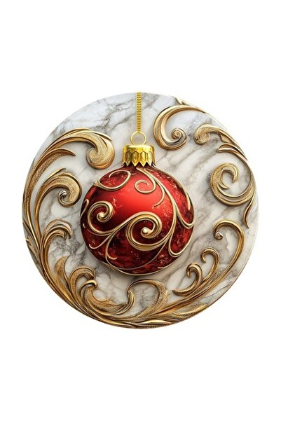 OEM Autocolant decorativ, Crăciun, Glob, Roșu