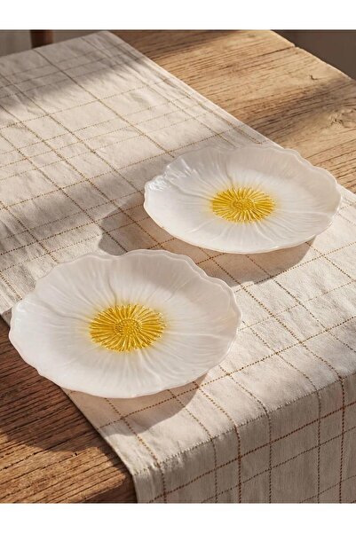 LC Waikiki Flower Shaped Glass Plate Set of 2 (S6)
