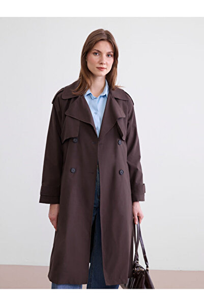 LC Waikiki Rmz Gi̇yi̇m Farkiyla Jacket Roba Collar Belted Women's Trench Coat