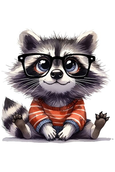 OEM Διακοσμητικό αυτοκόλλητο, ρακούν, μαύρο